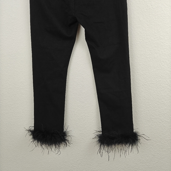 Buddy Love Kyla Feather Trim Ankle Pants - Black Size 27 Women's - Picture 14 of 15